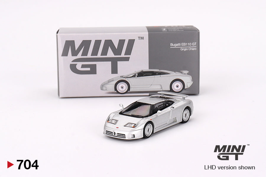 Mini GT - Bugatti EB110 GT Light Grey - 1/64 Scale MGT00704