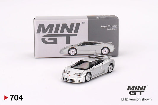 Mini GT - Bugatti EB110 GT Grigio Chiaro - Scala 1/64 MGT00704