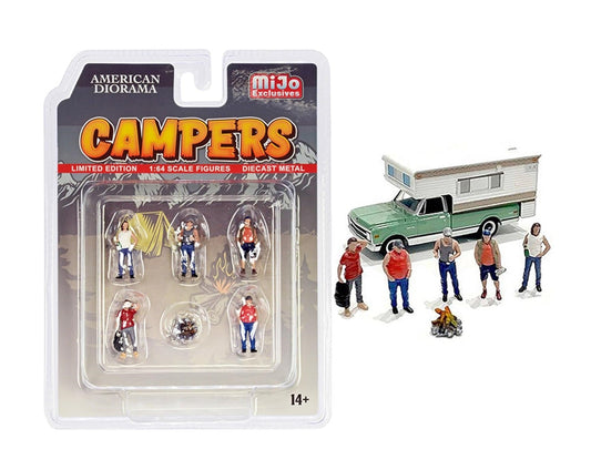 American Diorama - Campers Metal Figures Set MiJo Exclusives - Scala 1/64 AD-76489MJ