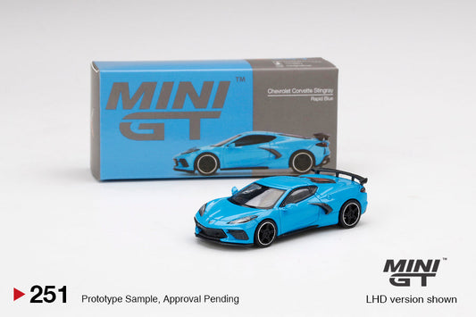 Mini GT - Chevrolet Corvette Stingray Rapid Blue - Scala 1/64 MGT00251