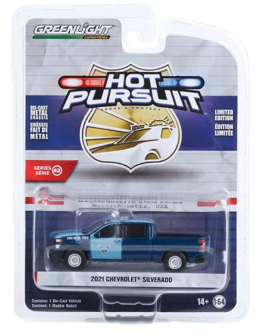 Greenlight - 2021 Chevrolet Silverado "Massachusetts State Police" - Greenlight Series Hot Pursuit - Scala 1/64