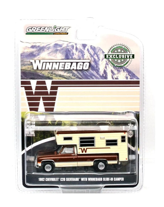 Greenlight - 1982 Chevrolet C20 Silverado Camper Special with Winnebago Slide-In Camper - Scala 1/64