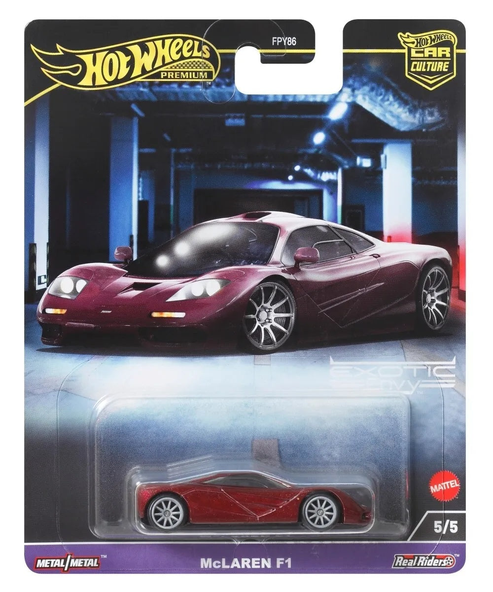 Hot Wheels Premium - McLaren F1 Burgundy - Series Car Culture - Scala 1/64