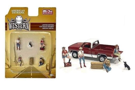 American Diorama - Western Metal Figures Set MiJo Exclusives - Scale 1/64 AD-76485MJ