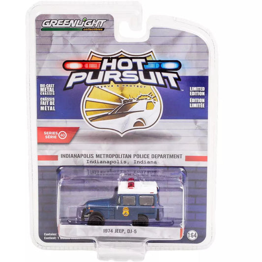 Greenlight - Jeep DJ-5 1974 Indianapolis Metropolitan Police Department - Greenlight Series Hot Pursuit - Scala 1/64