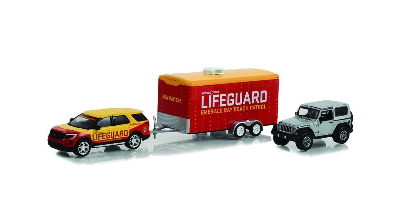 Greenlight Collectibles - Baywatch Set Emerald Bay Beach Patrol Lifeguard - 1/64 Scale Hollywood Series