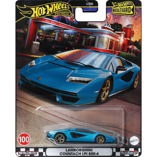 Hot Wheels Premium - Lamborghini Countach LPI 800-4 Blue Boulevard Series Premium - Scale 1/64