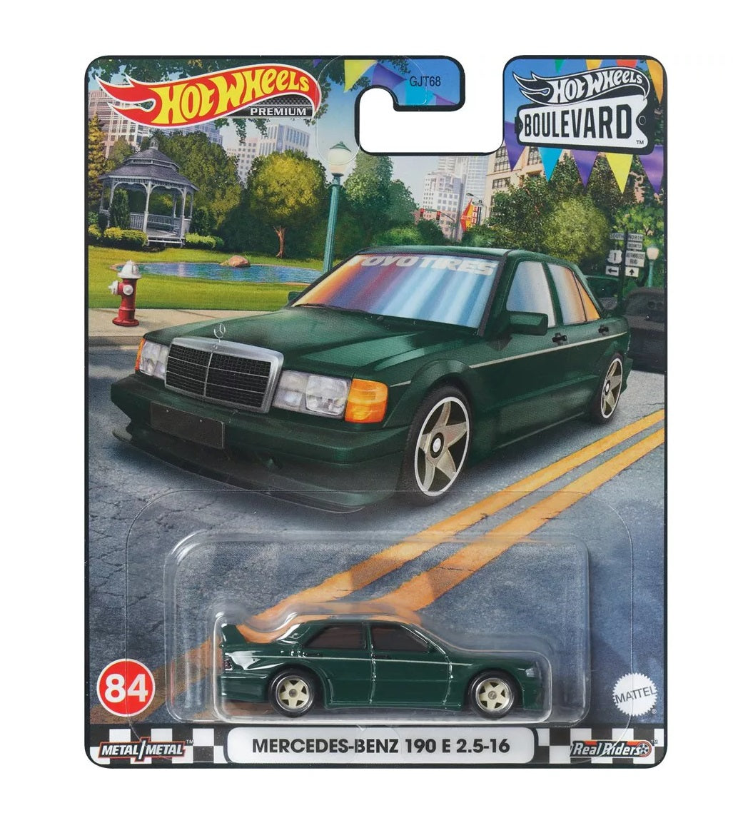 Hot Wheels Premium - Mercedes-Benz 190 E 2.5-16 Green Boulevard Series - Scala 1/64