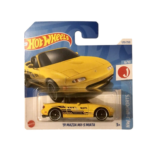 Hot Wheels - '91 Mazfa MX-5 Miata Yellow - Scale 1/64 Approx