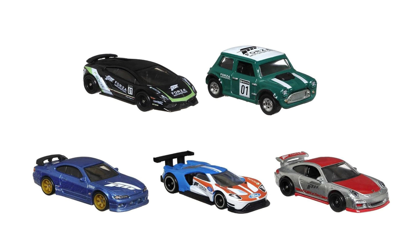 Hot Wheels Premium - Set 5 veicoli Forza Motorsport Series - Scala 1/64 Circa