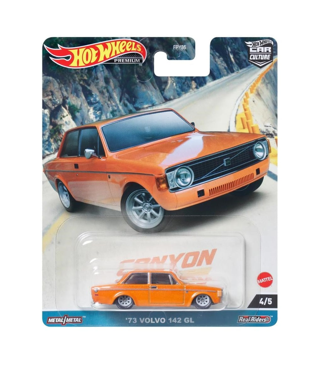 Hot Wheels Premium - 1973 Volvo 142 GL Orange - Series Car Culture - Scale 1/64