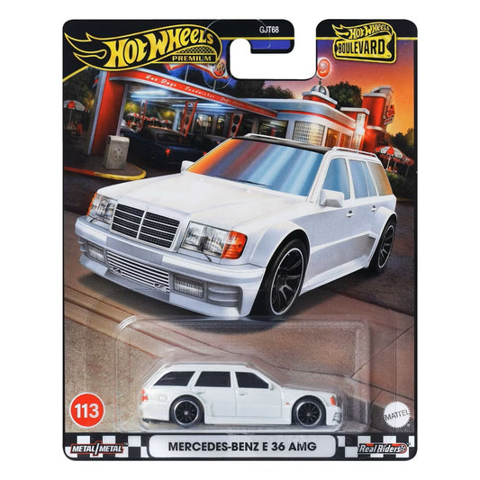 Hot Wheels Premium - Mercedes Benz E 36 AMG White - Boulevard Series - Scale 1/64