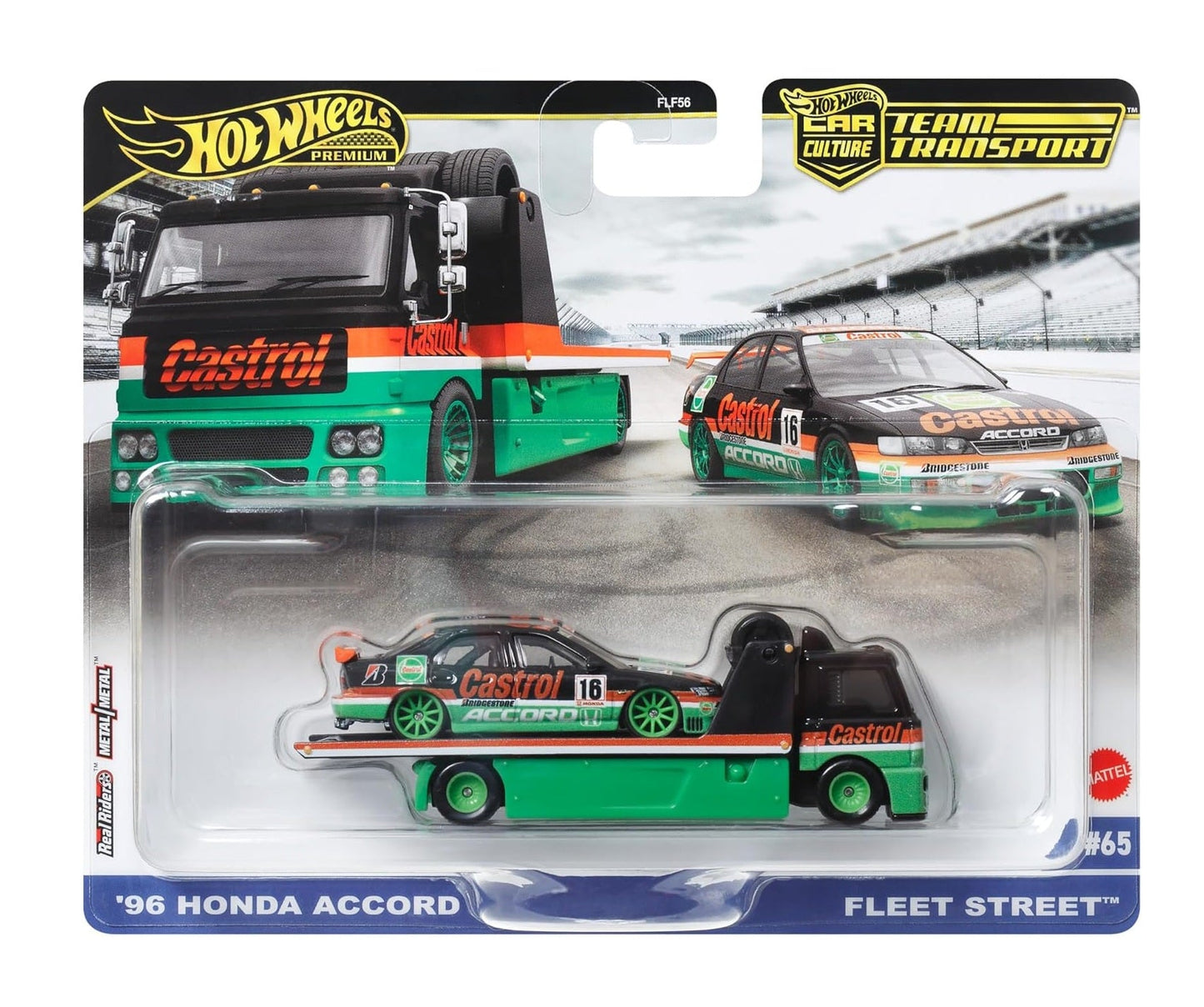 Hot Wheels Premium - '96 Honda Accord + Fleet Street - Series Car Culture Team Transport - Scale 1/64