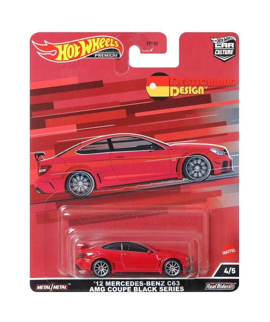 Hot Wheels Premium2012 Mercedes-Benz C63 AMG Coupe Black RED - Series Car Culture - Scala 1/64