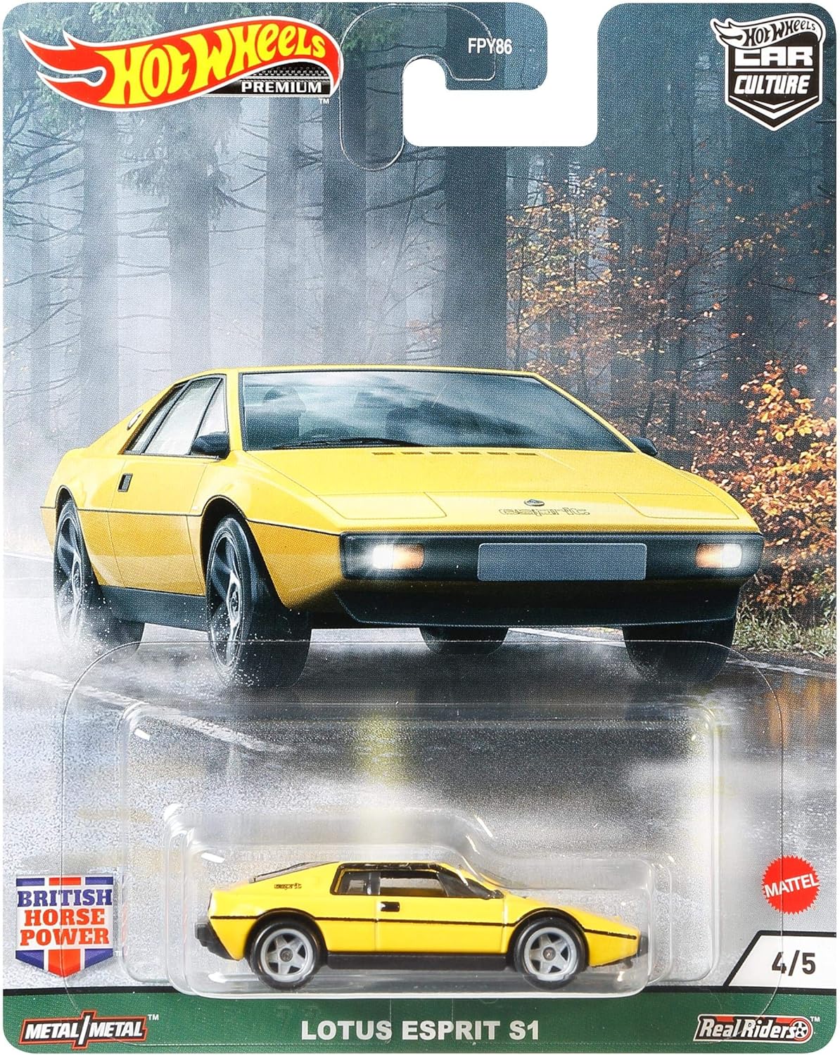 Hot Wheels Premium - Lotus Esprit S1 Yellow - Series Car Culture - Scale 1/64