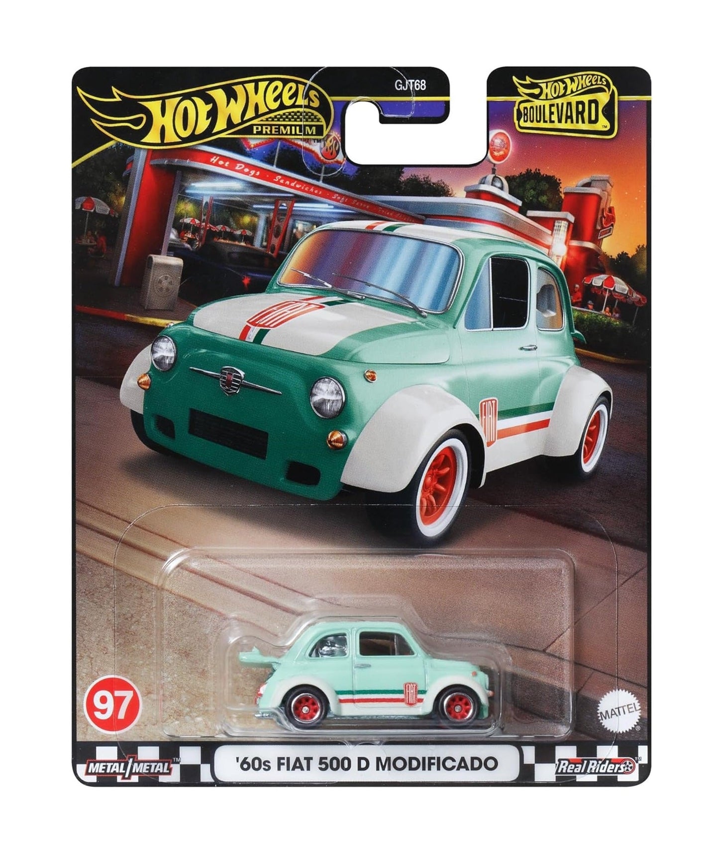 Hot Wheels Premium - 1960 Fiat 500D Modificado Boulevard Series - Scale 1/64