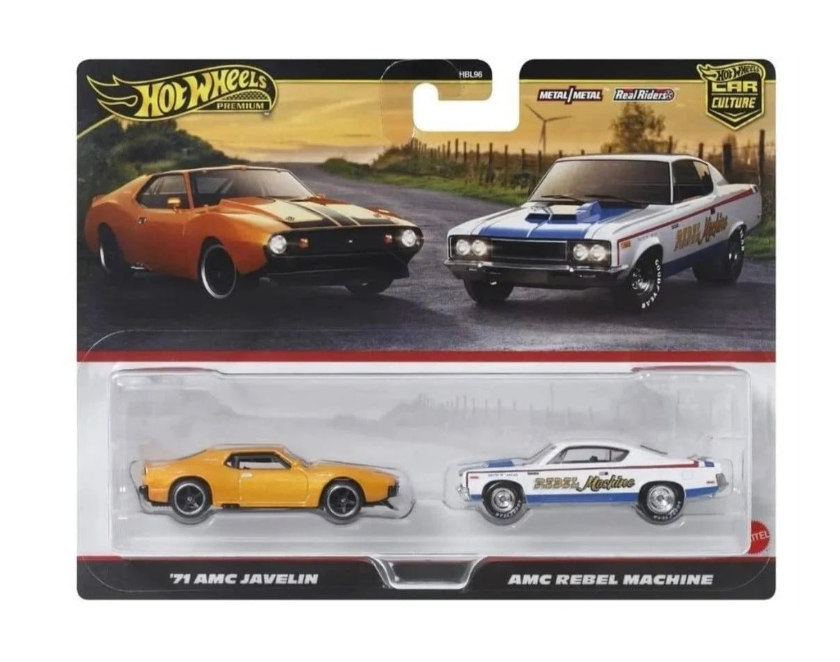 Hot Wheels Premium 2 Pack '71 AMC Javelin / AMC Rebel Machine - Scale 1/64