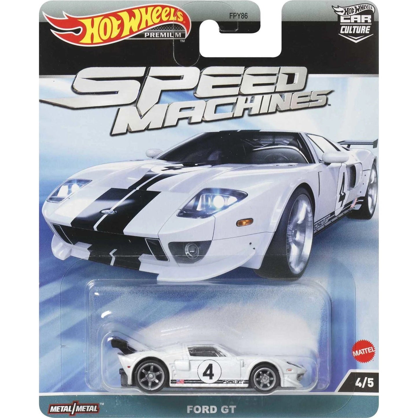 Hot Wheels Premium - Ford Gt White - Series Car Culture - Scale 1/64