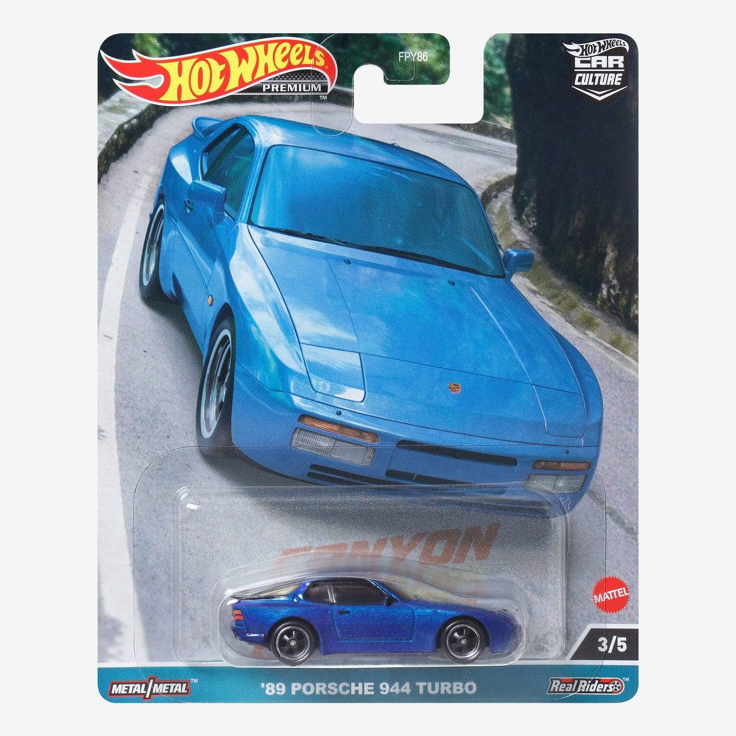 Hot Wheels Premium - 1989 Porsche 944 Turbo Metallic Blue - Series Car Culture - Scale 1/64