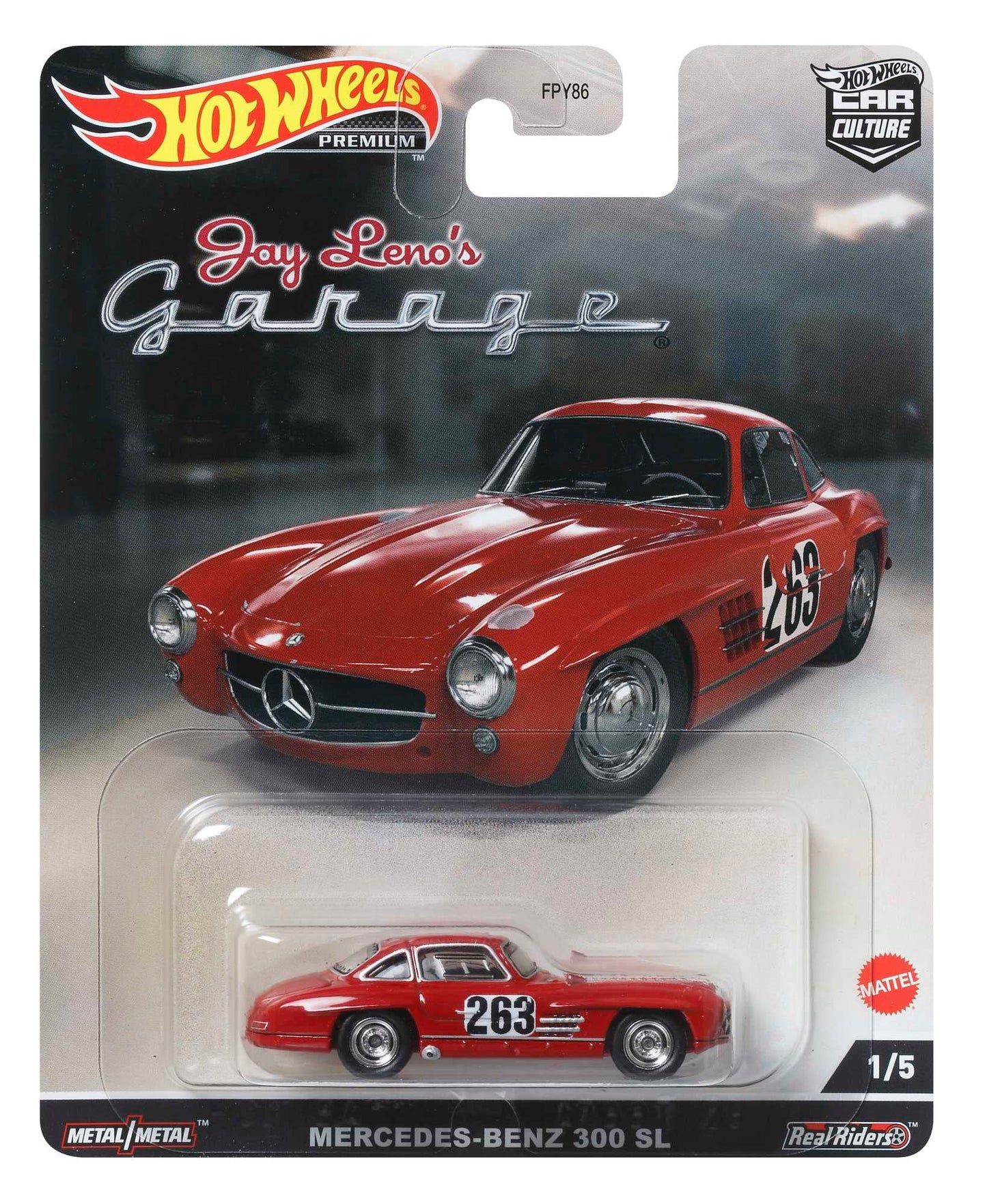 Hot Wheels Premium - Mercedes-Benz 300 SL Red Jay Leno's Garage- Series Car Culture - Scala 1/64