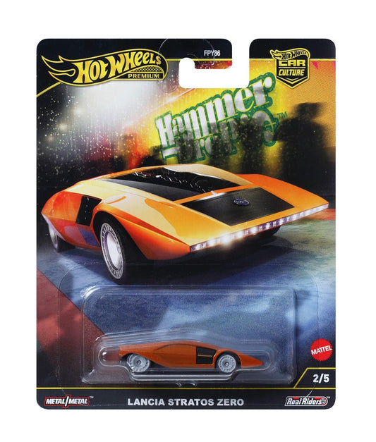 Hot Wheels Premium - Lancia Stratos Zero - Series Car Culture Hammer Drop - Scala 1/64