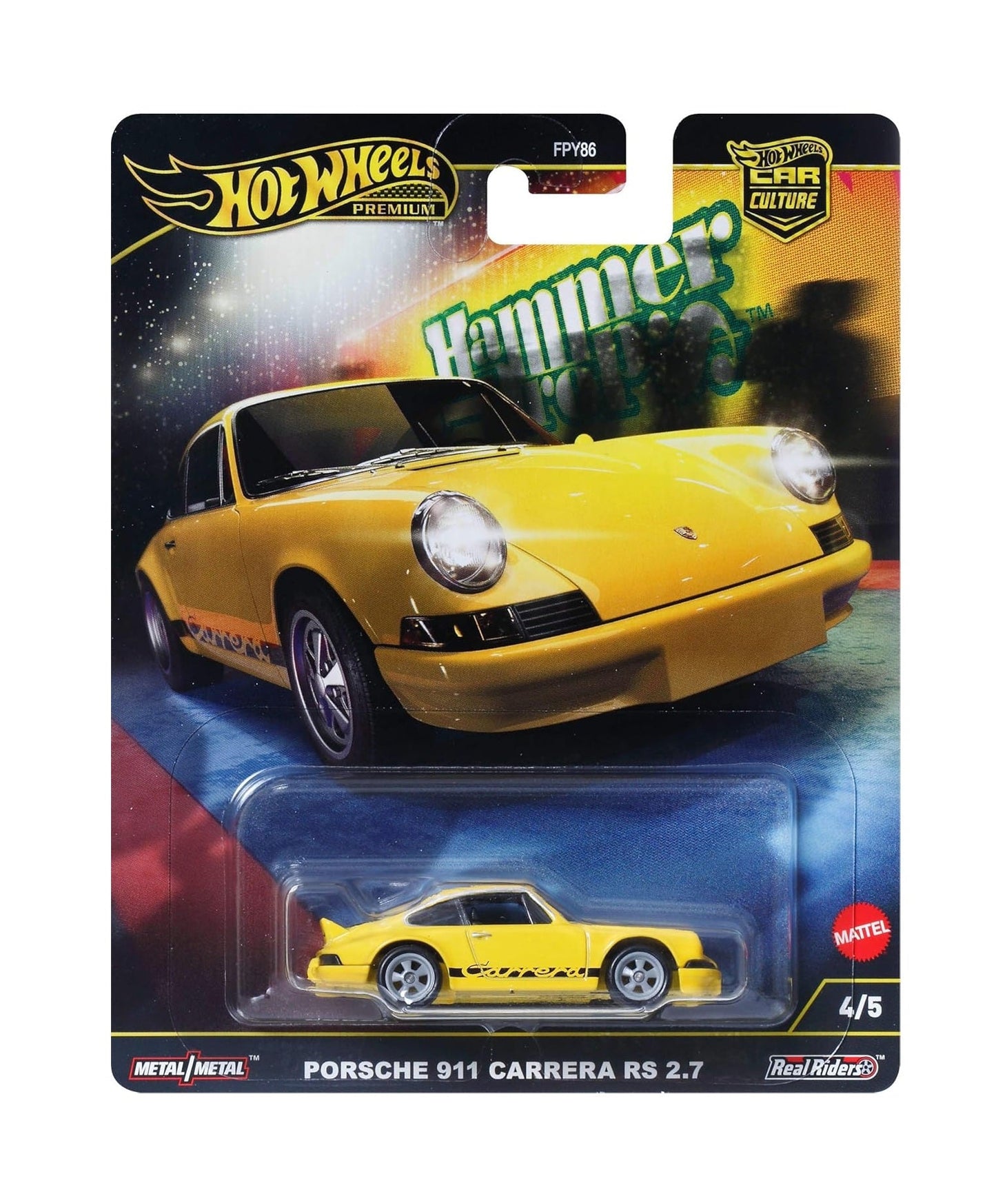 Hot Wheels Premium - Porsche 911 Carrera RS 2.7 - Series Car Culture Hammer Drop - Scale 1/64