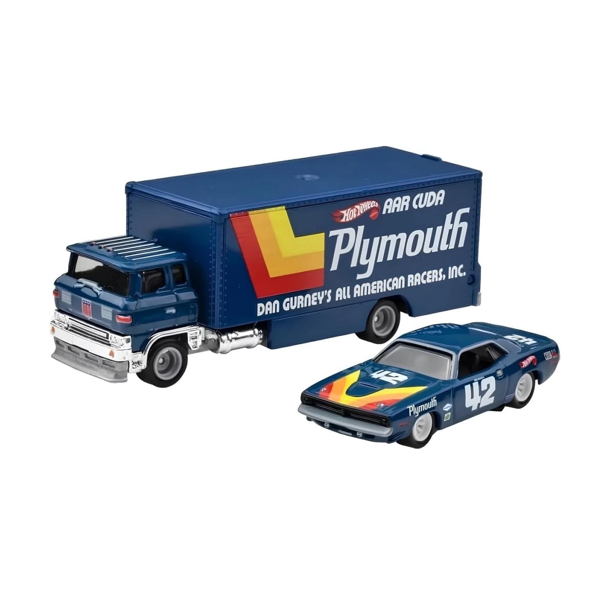 Hot Wheels Premium - '70 Plymiuth AAR Cuda and Sakura Sprinter - Series Car Culture Team Transport - Scale 1/64