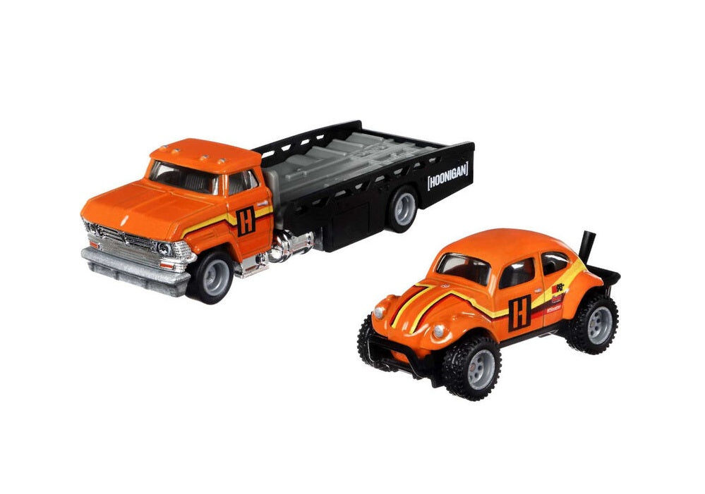 Hot Wheels Premium - Volkswagen Baja Bug + Horizon Hauler - Series Car Culture Team Transport - Scale 1/64