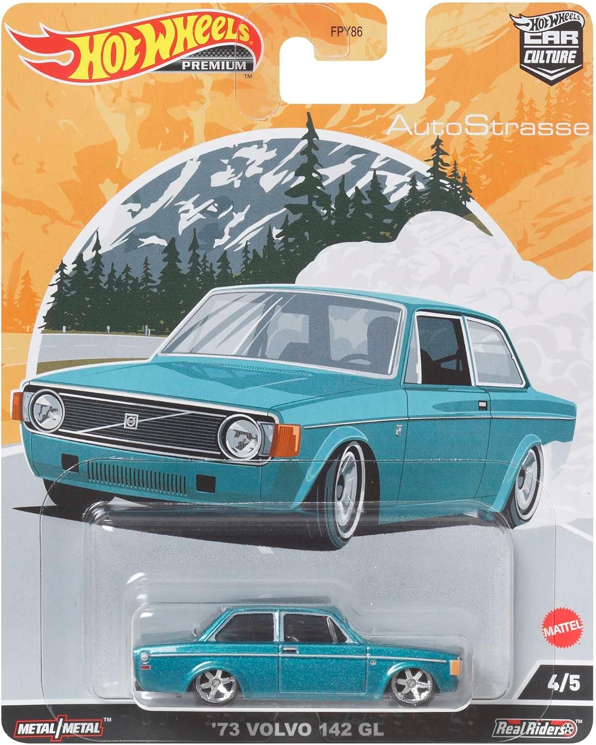 Hot Wheels Premium - 1973 Volvo 142 GL Green - Series Car Culture - Scala 1/64