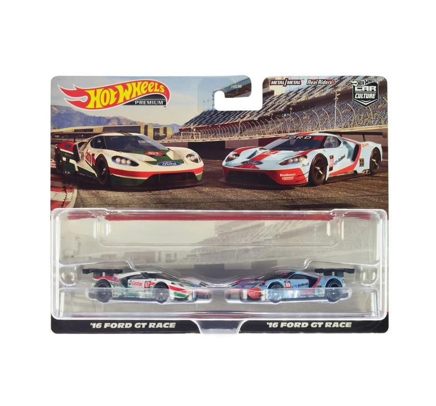 Hot Wheels Premium - 2 Pack 2016 Ford GT Race - Scale 1/64