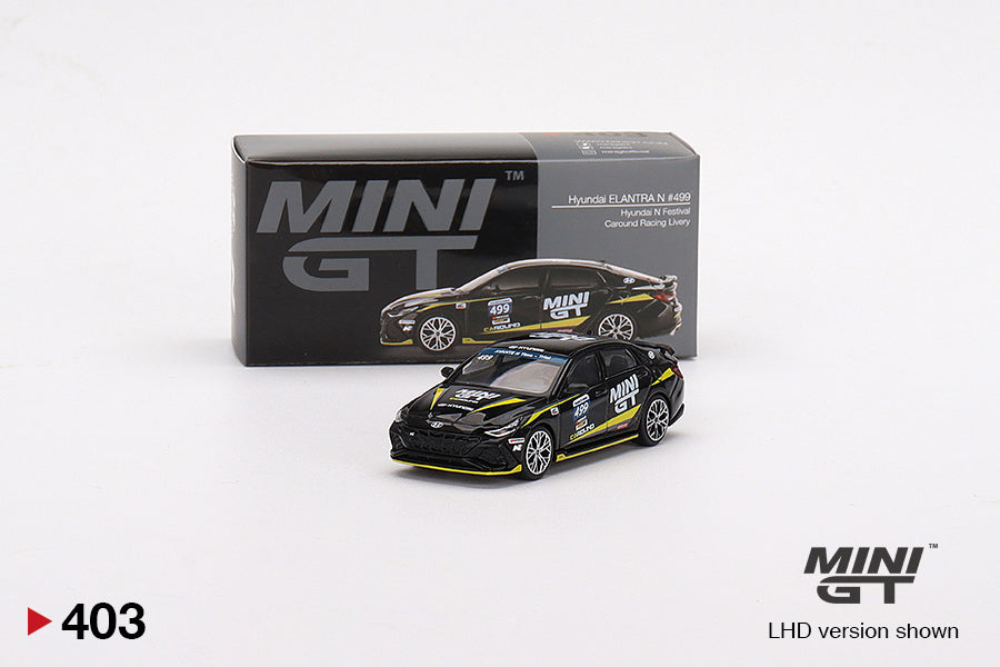 Mini GT - Hyundai Elantra N #499 Caround Racing Hyundai N-Festival - Scala 1/64 MGT00403