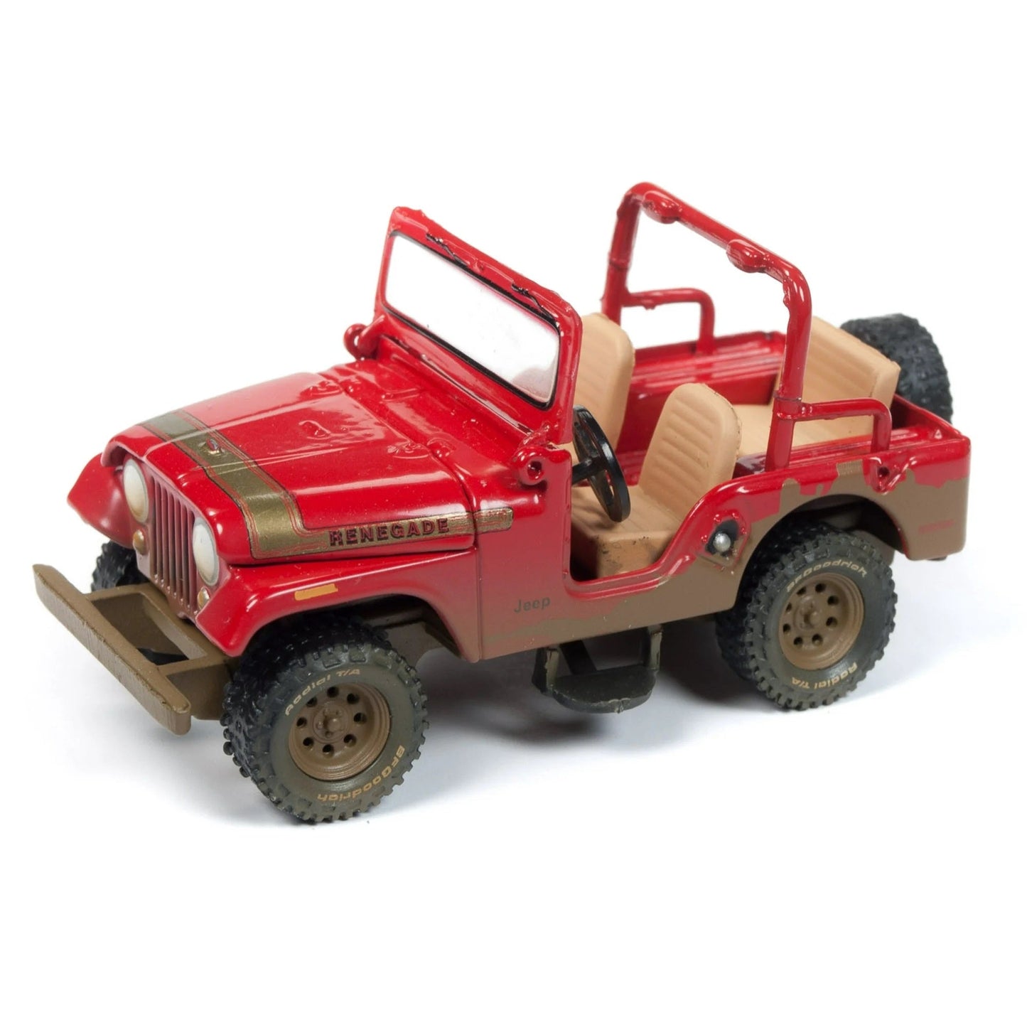 Johnny Lightning - Jeep CJ-5 Renegade Dirty Version Red & 1950 Chevrolet Suburban 3100 Dirty Version Black - Scala 1/64