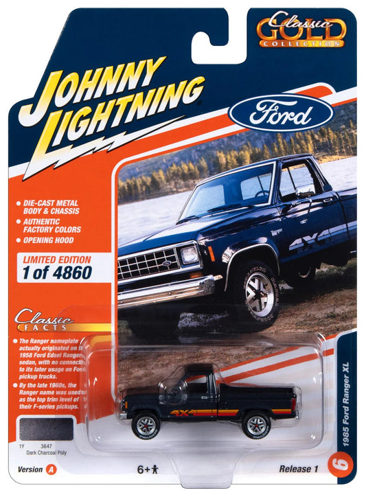 Johnny Lightning - Ford Ranger XL 1985 Black - Scale 1/64