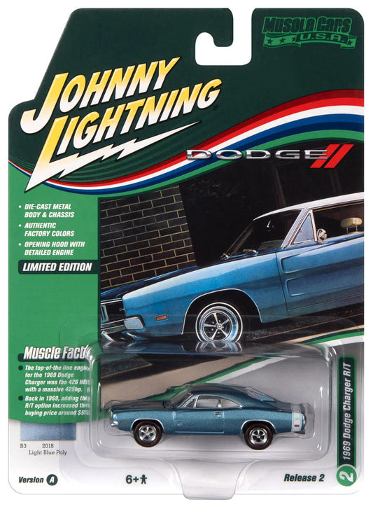 Johnny Lightning - Dodge Charger R/T 1969 Blue - Scala 1/64