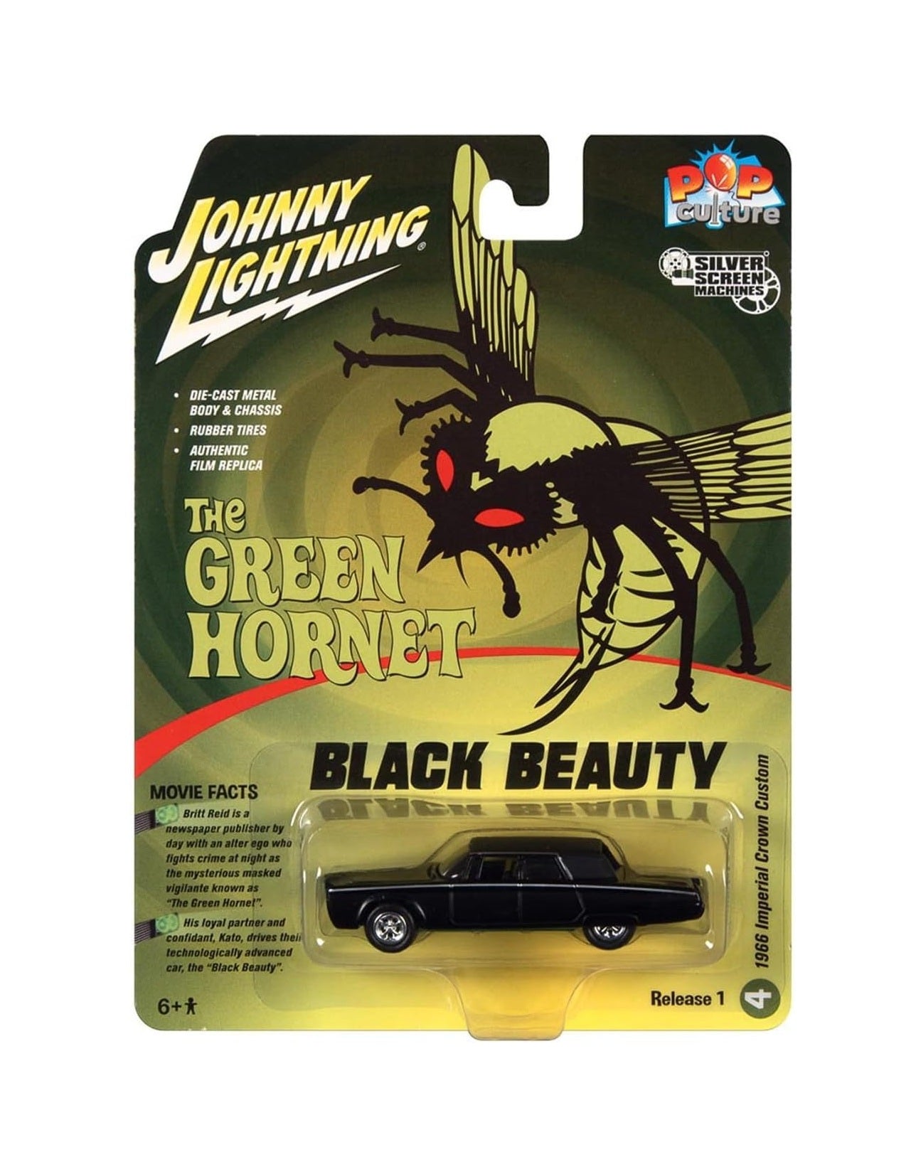 Johnny Lightning - 1966 Chrysler Imperial Crown Custom Matt Black The Green Hornet - Scale 1/64