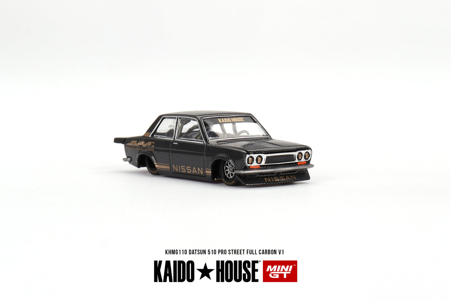 Mini GT - Datsun 510 Pro Street Full Carbon V1 - KAIDO HOUSE - Scala 1/64 KHMG110