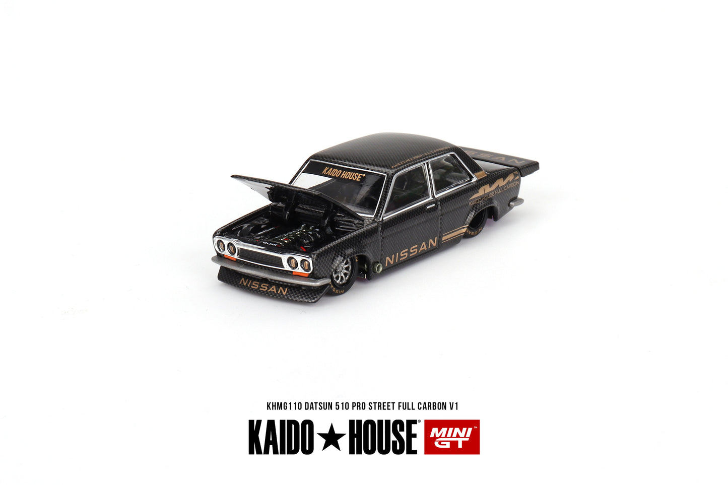 Mini GT - Datsun 510 Pro Street Full Carbon V1 - KAIDO HOUSE - Scala 1/64 KHMG110