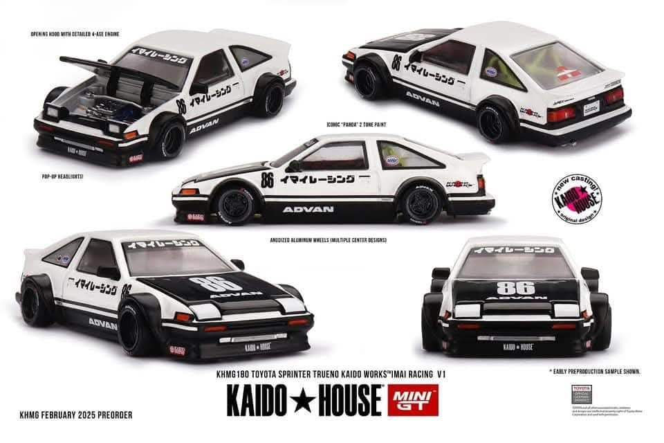 [PRE-ORDER] Mini GT Kaido House - Toyota Sprinter Trueno Kaido House IMAI Racing V1 1983 - Scale 1/64 KHMG180