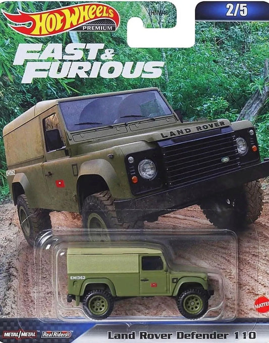 Hot Wheels Premium - Land Rover Defender 110 Green Fast & Furious - Scala 1/64