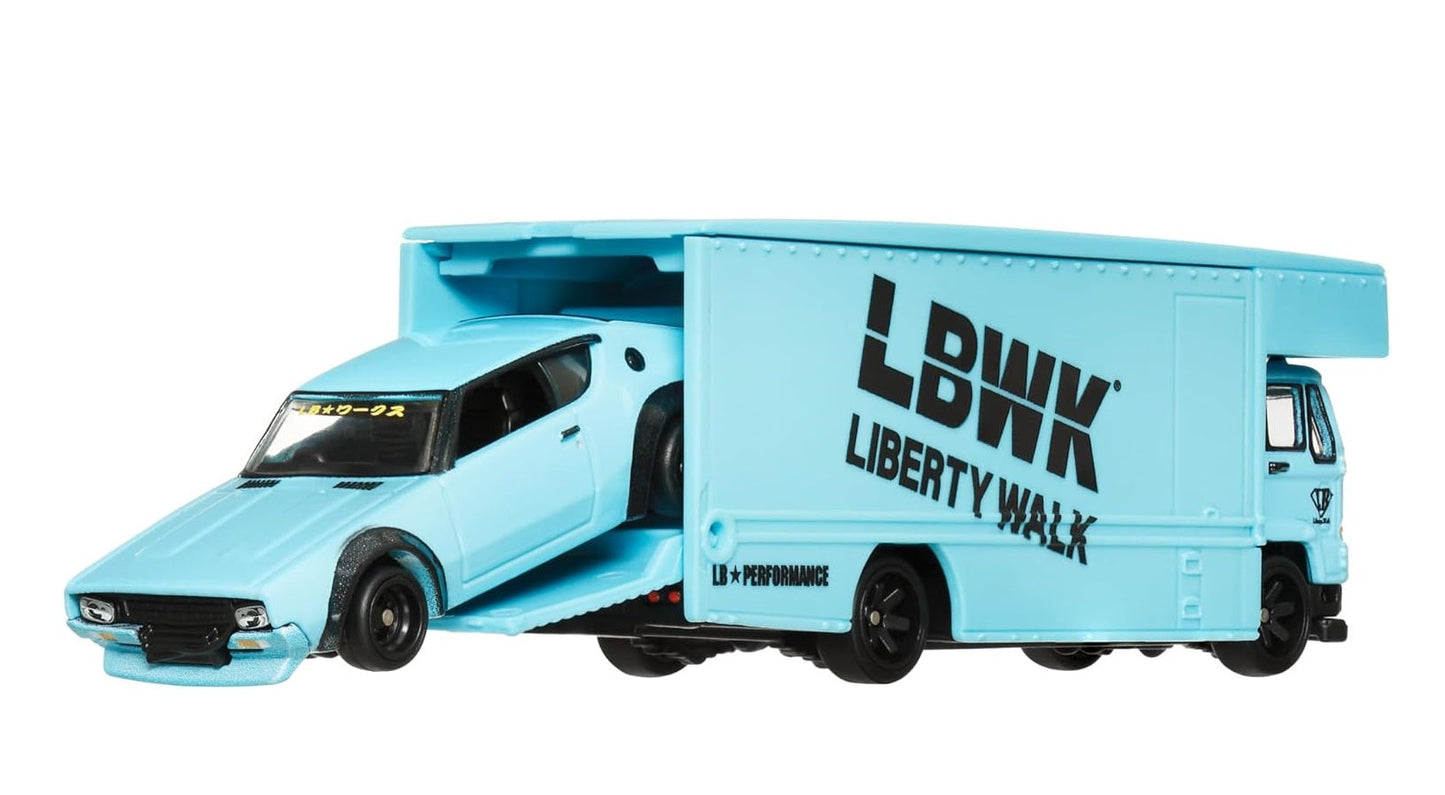 Liberty Walk Nissan Skyline 2000GT-R Fleet Flyer Truck - Series Car Culture Team Transport - Hot Wheels Premium - Scale 1/64