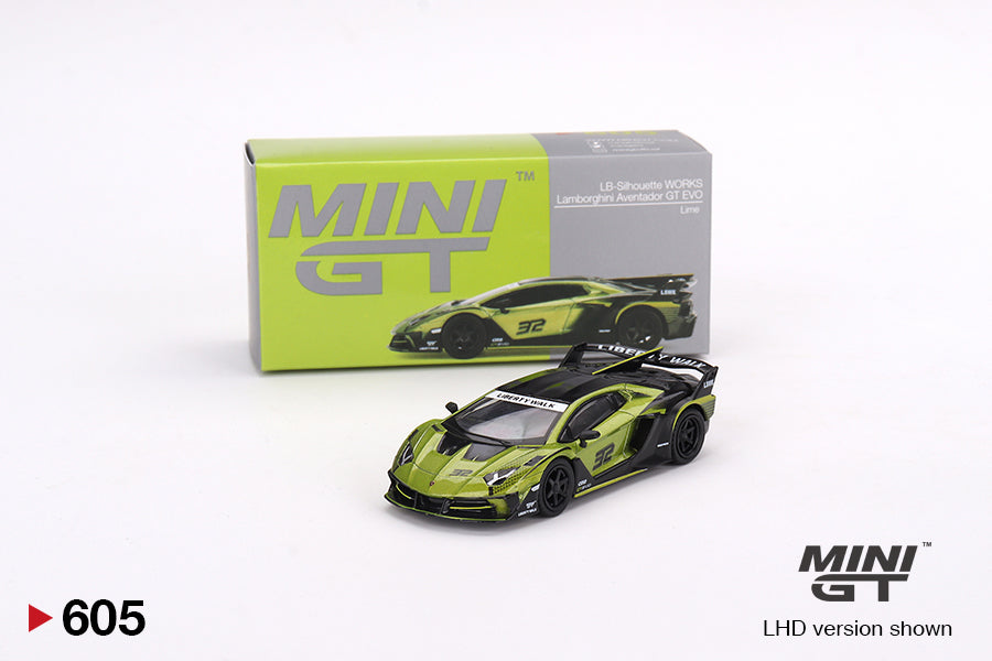 Mini GT - Lamborghini LB-Silhouette WORKS Aventador GT EVO Lime MiJo Exclusives - Scale 1/64 MGT00605-MJ LDH