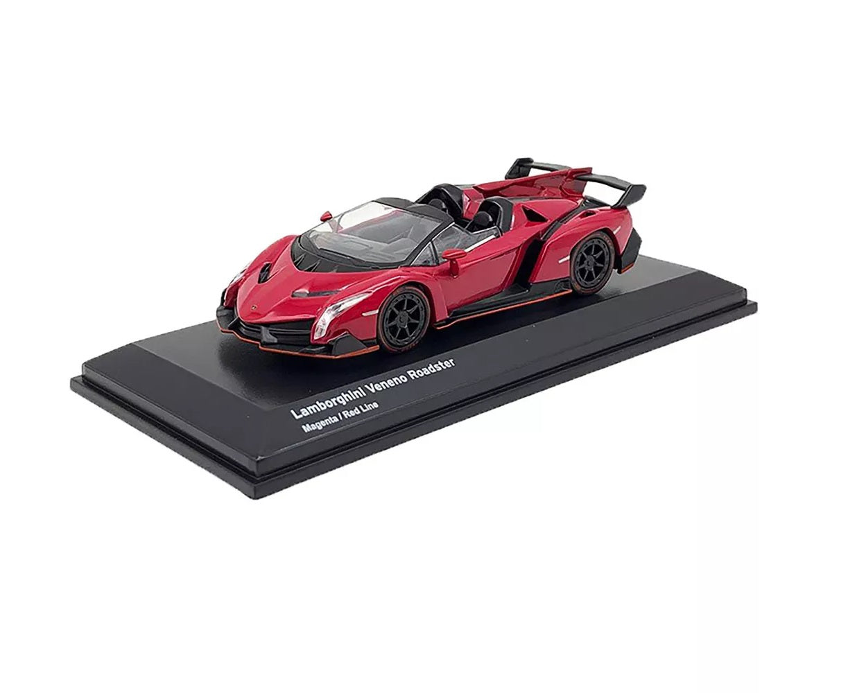 Kyosho - Lamborghini Veneno Roadster Magenta / Red Line (KS07040A3) - Scala 1/64