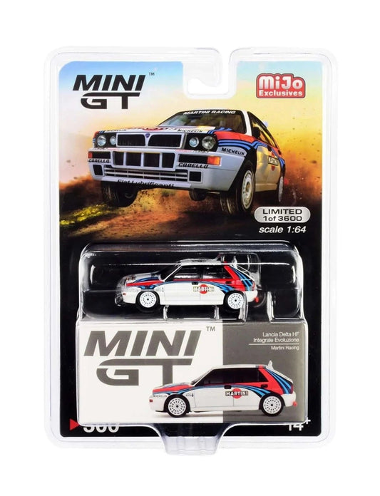 Mini GT - Lancia Delta HF Integrale Evolution Martini Racing MiJo Exclusives - 1/64 Scale MGT00300MJ