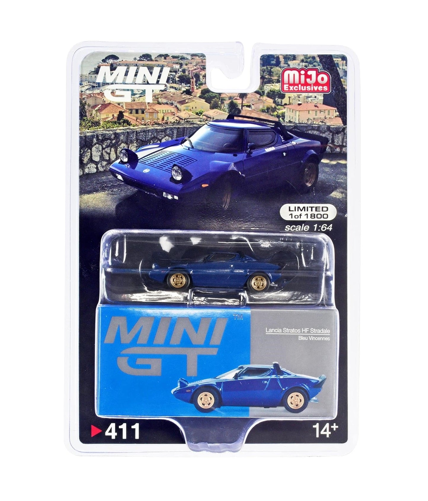 Mini GT - Lancia Stratos HF Stradale Bleu Vincennes LDH MiJo Exclusives - Scale 1/64 MGT00411-MJ