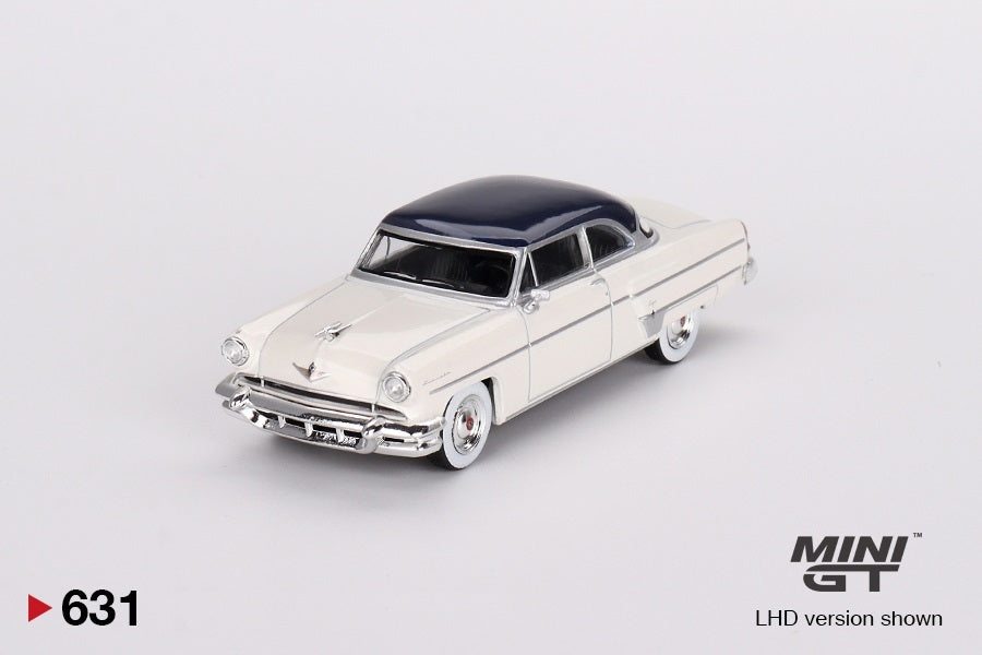 Mini GT - Lincoln Capri 1954 Arctic White / Atlantic Blue - Scale 1/64 MGT00631