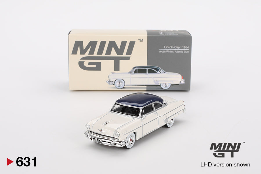 Mini GT - Lincoln Capri 1954 Arctic White / Atlantic Blue - Scala 1/64 MGT00631