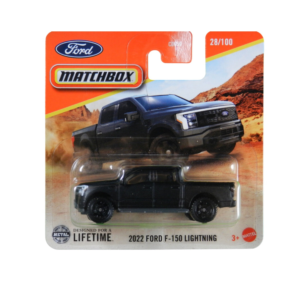 Matchbox - 2022 Ford F-150 Lightning #28 Matt Black - Scala 1/64 Circa