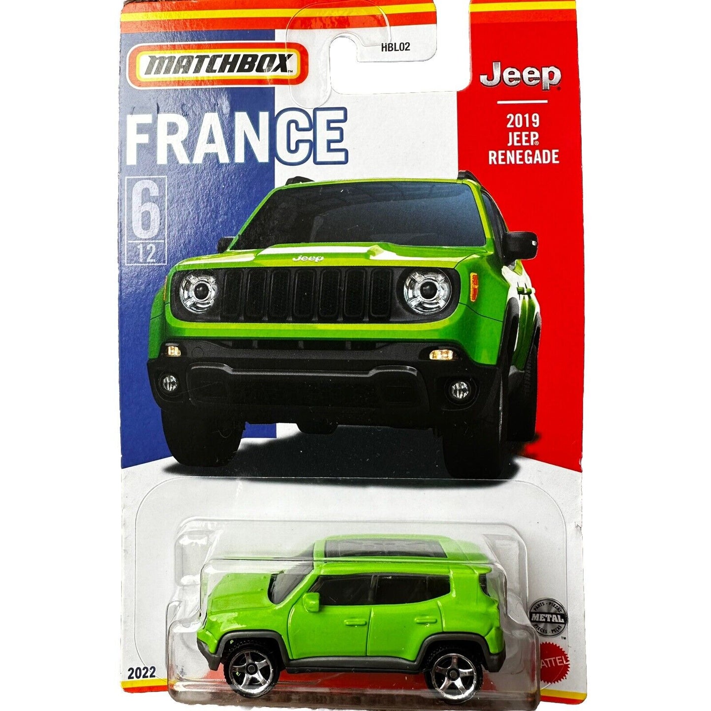 Matchbox - Jeep Renegade 2019 Light Green France - Matchbox - Scale 1/64 Approx