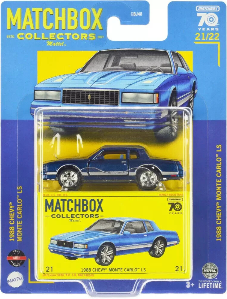 Matchbox - Chevrolet Monte Carlo LS 1988 #21 - Matchbox Collectors - Scale 1/64 Approximately