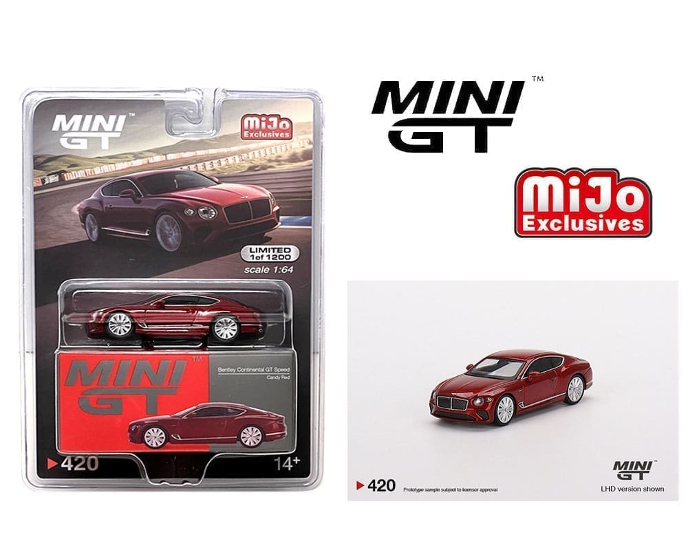 Mini GT - Bentley Continental GT Speed 2022 Candy Red MiJo Exclusives - Scala 1/64 MGT00420MJ